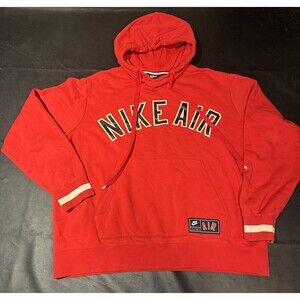 Vintage Nike Hoodie Mens Large  Fleece Pullover University Red Sportswear